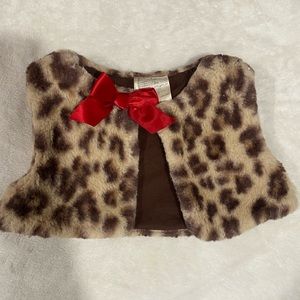 Cheetah baby girl vest